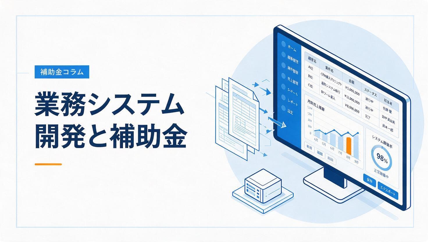 業務システム開発と補助金のイメージ