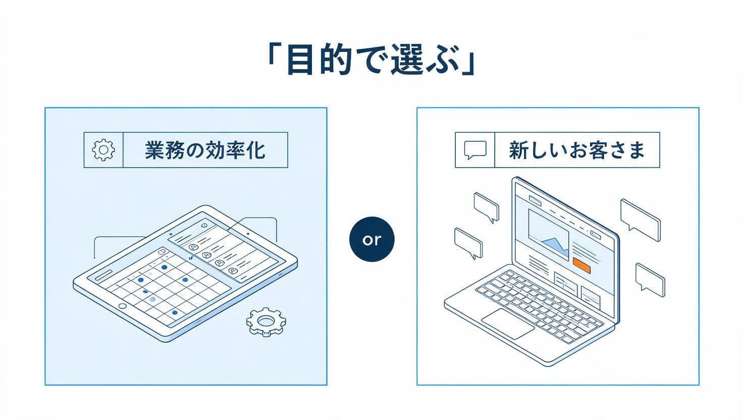 デジタル化・AI導入補助金と持続化補助金の比較図
